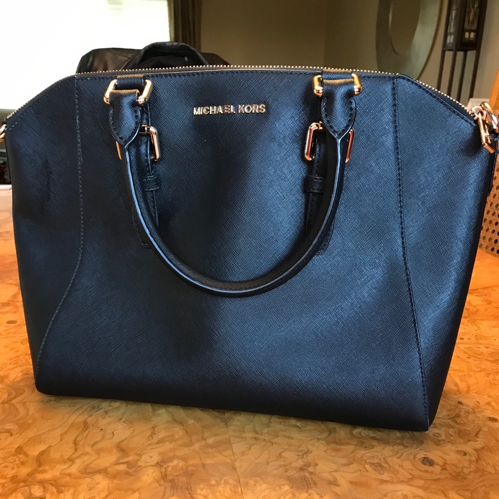 Michael Kors Saffiano Black Leather Handbag